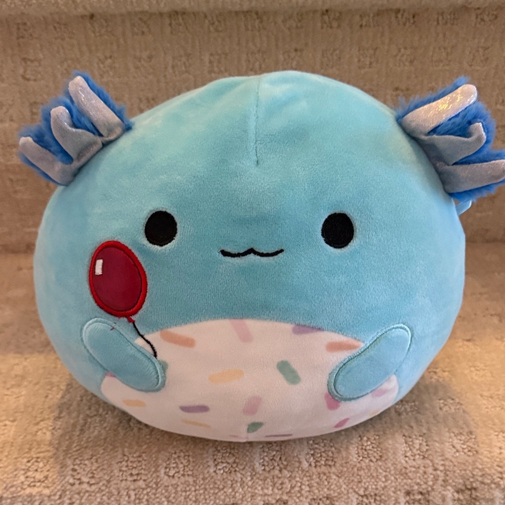 Squishmallows Clutch the Blue Axolotl Balloon Sprinkles Birthday 8"